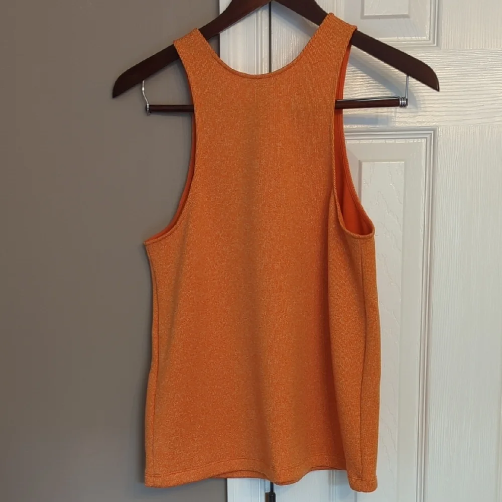 Tibi Vibrant Speakled Orange Knit Tank Top - Picture 3 of 8